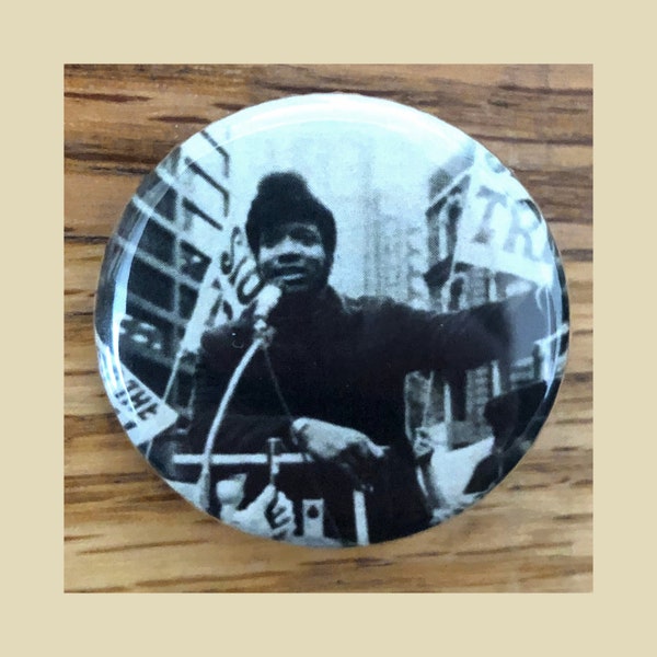 Fred Hampton 1.25" pinback button, Black Panther Party, political, activist button