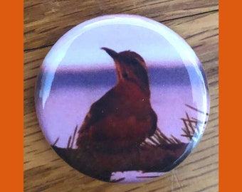 Twin Peaks Bird 1.25" pinback button, pin