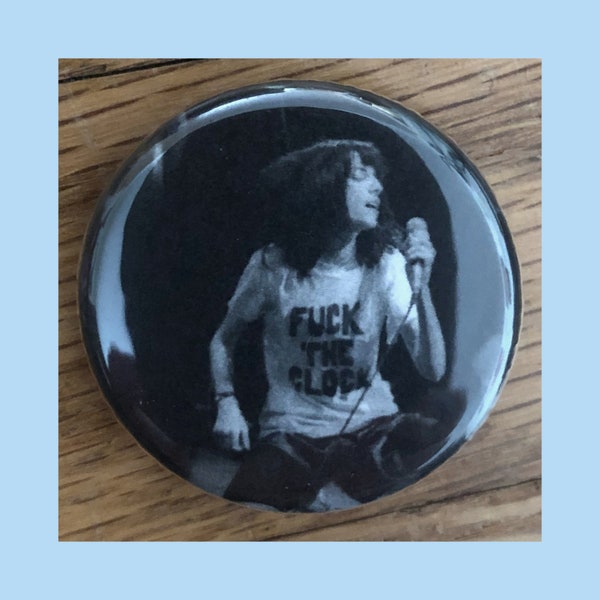 Patti Smith 1.25" pinback button, punk rock pin