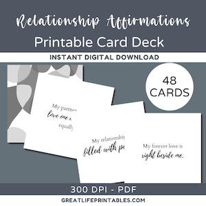Relationship Affirmations, Manifesting Love, Attract Soulmate, Printable Affirmations, Affirmation Deck, Affirmation Cards, Minimalist Cards