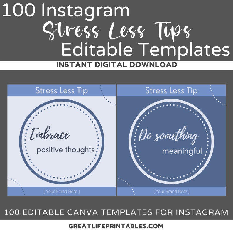 Stress Relief, Instagram Tips, Canva Instagram Template, Life Coach