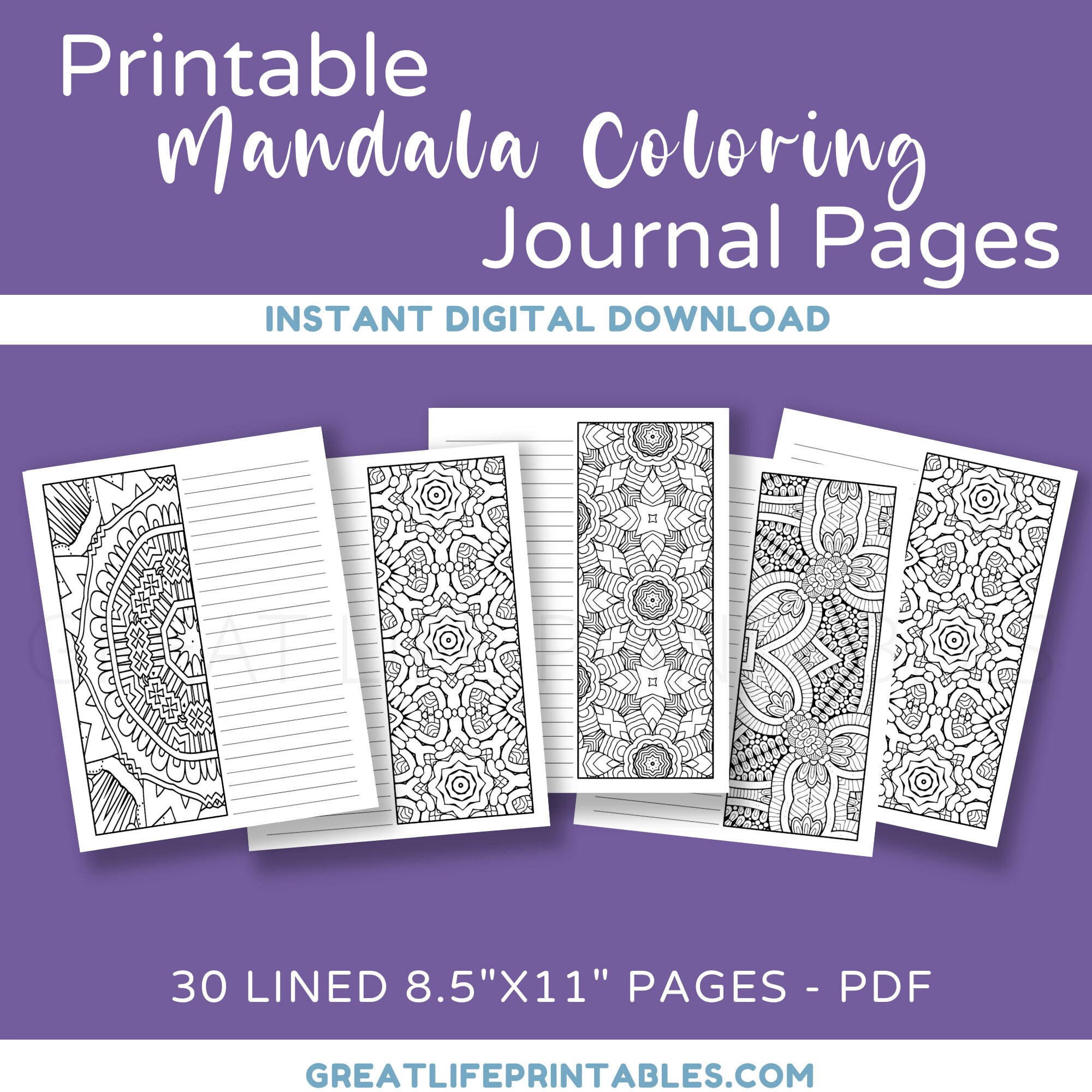 Mandala Coloring Printable JournalColoring Coloring Sheets