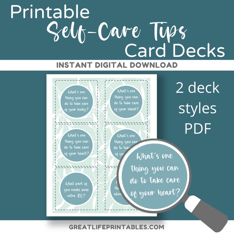 Printable Self-care Cards Self Care Card Deck Self Care - Etsy Australia