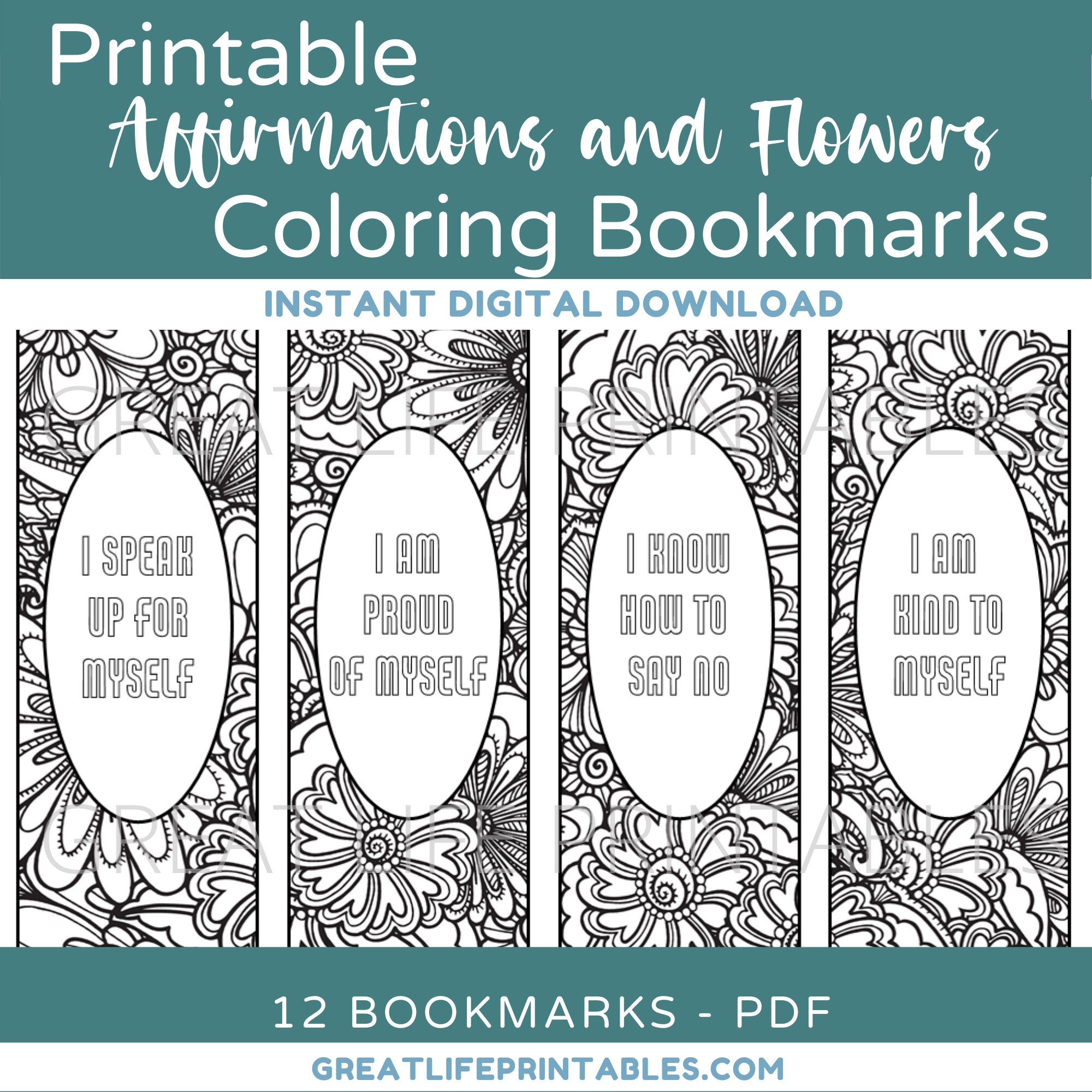 printable coloring bookmarks digital bookmarks bookmarks to etsy
