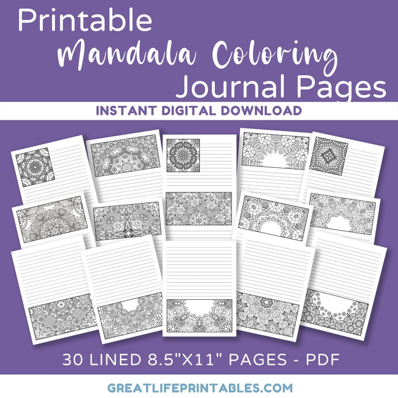 Mandala Coloring Printable JournalColoring Coloring Sheets