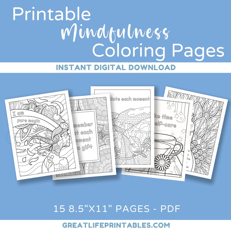 Printable Mindfulness Coloring Pages, Printable Coloring Pages, Adult ...