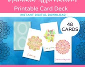Printable Affirmations, Affirmation Deck, Mandala, Oracle Cards, Positive Daily Affirmation, Motivational Cards, Manifestation Cards
