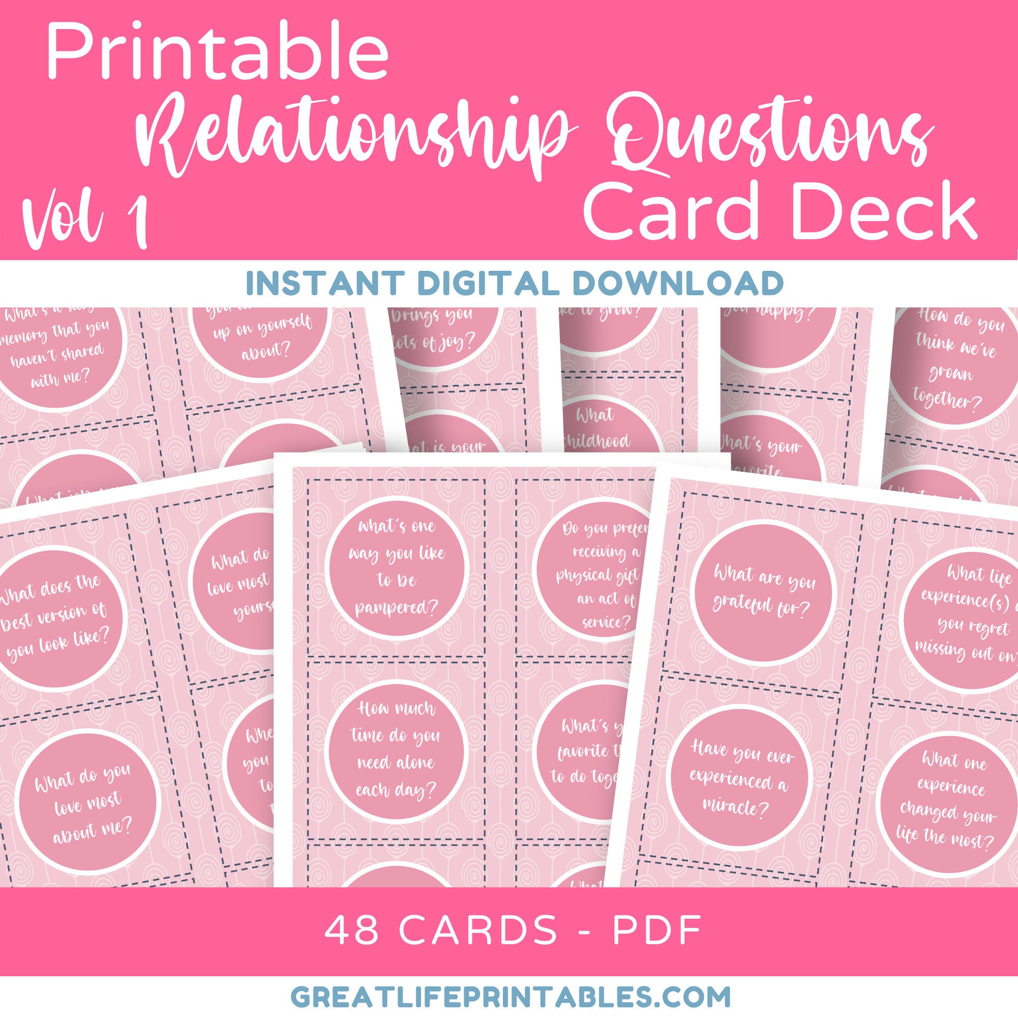 Printable Couples Questions Relationship Questions Card Etsy