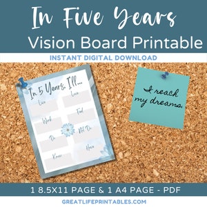 In Five Years Vision Board Printable Template Printable - Etsy