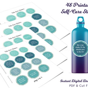 Printable Self-care Stickers, Digital Stickers for Planner ...
