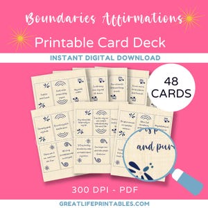 Grenzen setzen, druckbare Affirmationen, Affirmationskarten, tägliche Affirmation, Motivationskarten, Selbstfürsorge druckbar, Selbstheilung