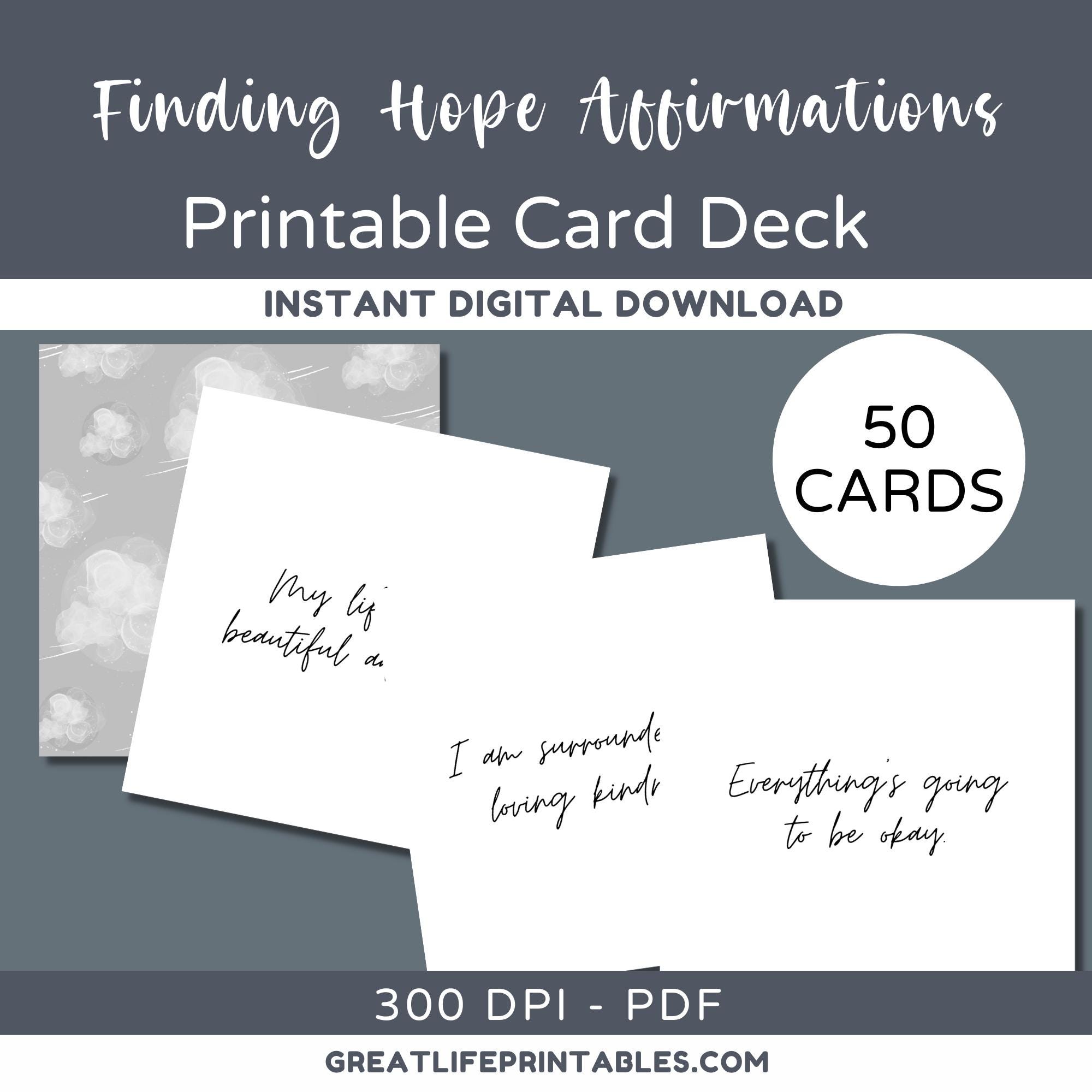 Finding Hope, Printable Affirmations, Affirmation Deck, Oracle Cards ...