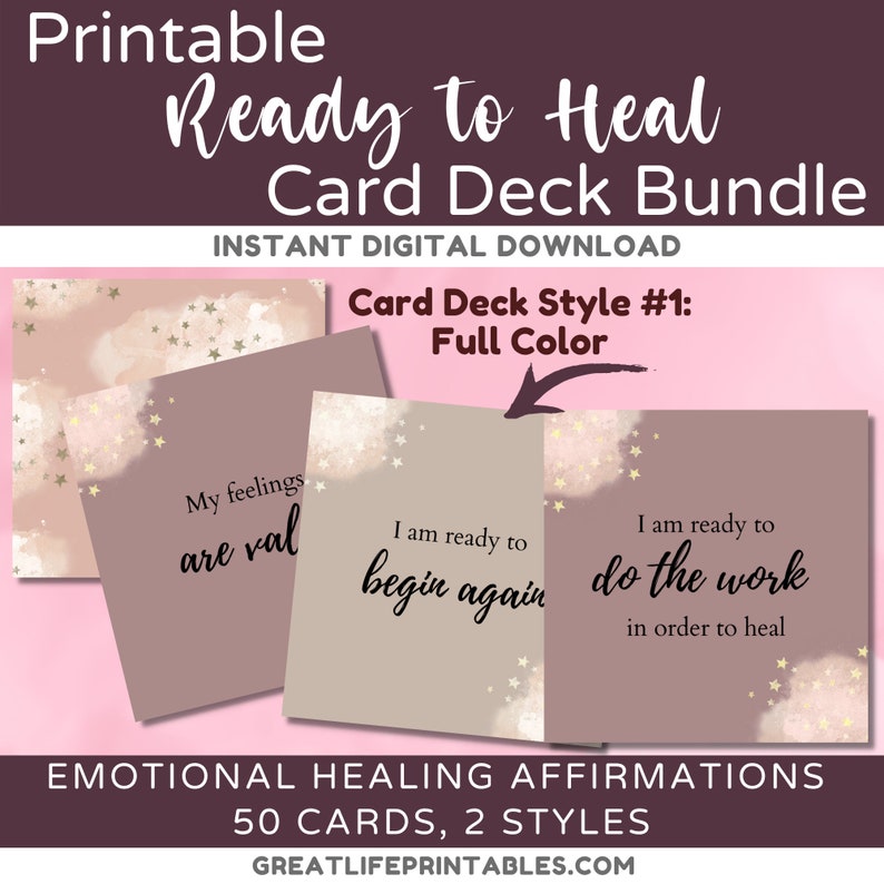 Ready to Heal Bundle, Affirmation Deck, Affirmation Cards, Oracle Deck ...