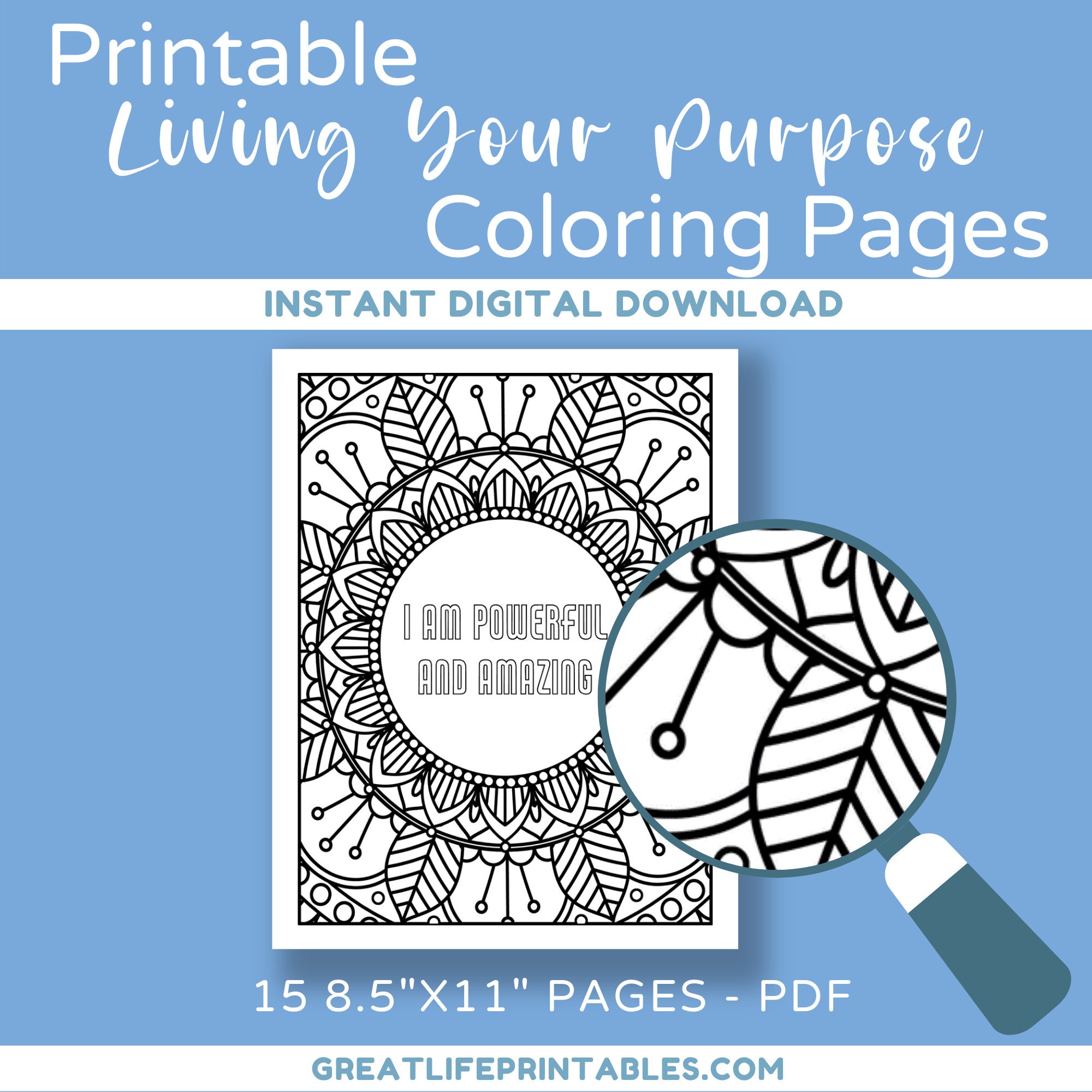 Printable Coloring Pages Affirmation Coloring Adult Coloring - Etsy