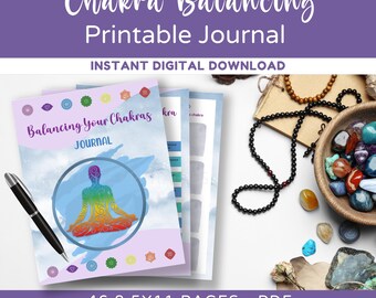 Chakra Printable, Printable Journal, Chakra Healing, Spiritual Journal, Self Care Journal, Chakra Balance, Seven Chakras, Chakra Meditation