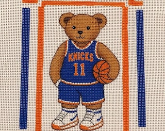 Handpainted New York Knicks Jalen Brunson 11 Needlepoint Canvas | 13 Mesh | Canvas Only