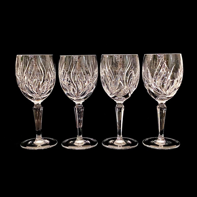 Gorham Crystal nocturne Wine Glasses Set of 4 Etsy