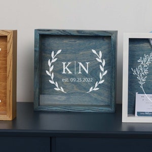 Ticket Shadow Box, Graduation Gift, Slot Top Ticket Box, Drop In Top, Ticket Holder, Shadow Box Ticket Keeper, Monogram Shadow Box