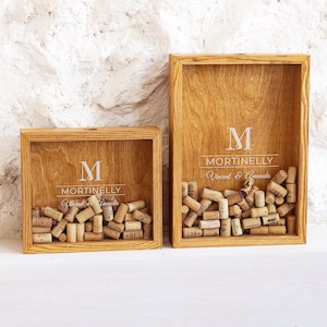 Cork Shadow Box, Wine Cork Holder, Wine Lover Gift, Wine Cork Keeper, Wine cork display, Gift for Couples, Wedding Gift, Groomsmen Gift
