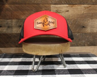Custom Logo | Red  / Black Back | Classic Trucker Hat  | Fathers Day | Christmas Gift | Birthday Gift| FREE SHIPPING !!