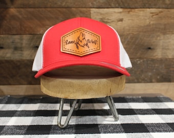 Custom Logo | Red  / White Back | Classic Trucker Hat  | Fathers Day | Christmas Gift | Birthday Gift| FREE SHIPPING !!