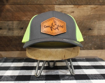Custom Logo | Charcoal / Neon Green Back | Classic Trucker Hat  | Fathers Day | Christmas Gift | Birthday Gift| FREE SHIPPING !!