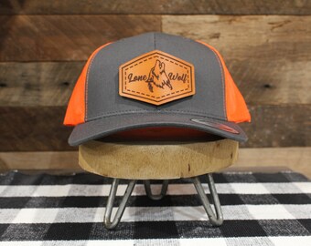 Custom Logo | Charcoal / Neon Orange Back | Classic Trucker Hat  | Fathers Day | Christmas Gift | Birthday Gift| FREE SHIPPING !!