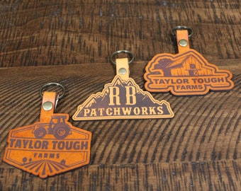 YOUR LOGO | Leather Keychain | Personalized | Gift for Dad | Pawpa | Grandad | Birthday | Christmas | Fathers Day |