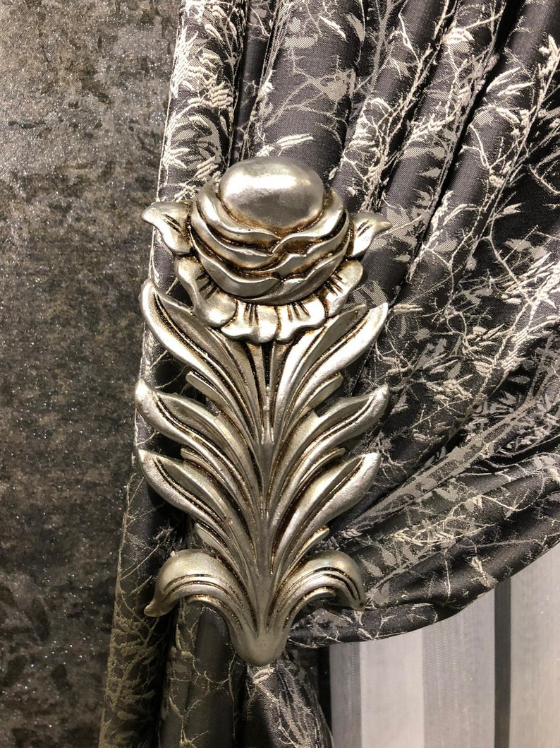 Rose Curtain Holdback Etsy