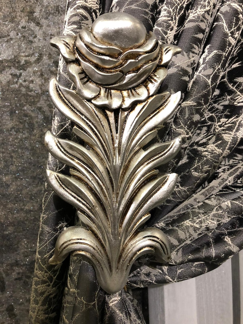 Rose Curtain Holdback Etsy