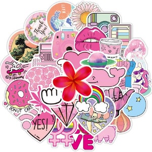 50 cute pink vsco stickers boho sticker pack waterproof etsy