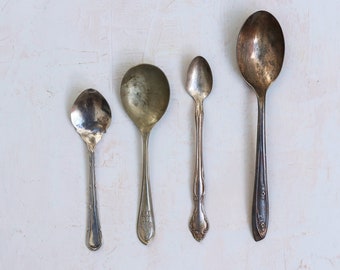 Vintage Props food photo silverware spoon serving utensil dining spoons silver food photography rustic silver plated patina flatware antique