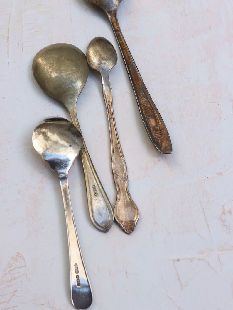 Vintage Props food photo silverware spoon serving utensil dining spoons silver food photography rustic silver plated patina flatware antique