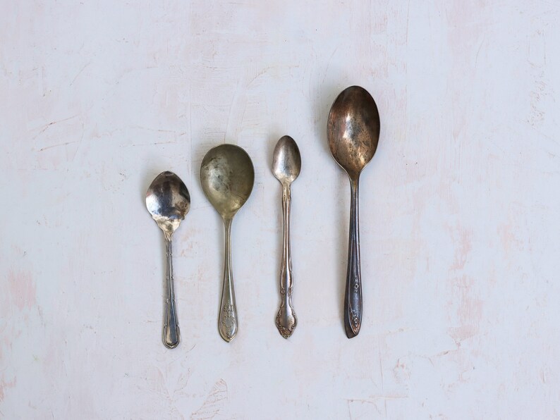 Vintage Props food photo silverware spoon serving utensil dining spoons silver food photography rustic silver plated patina flatware antique