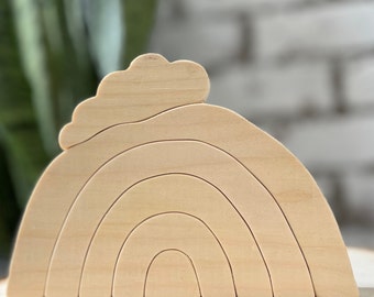 Mini Wooden Rainbow Stacker | Open Ended Play | Montessori Play Set ...