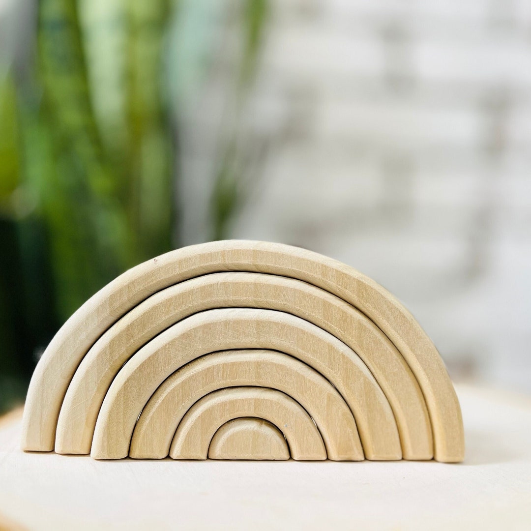 Mini Wooden Rainbow Stacker | Open Ended Play | Montessori Play Set ...