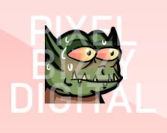 Worried Goblin - Pen and Paper, Tabletop, DND Twitch, Kick, YouTube Gaming & Discord Emote