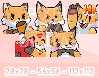 Fox Emotes Pack – Twitch, YouTube & Discord Streamer Emotes