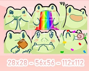 Pack d'émoticônes grenouille – Twitch, Discord, YouTube (fichiers PNG)