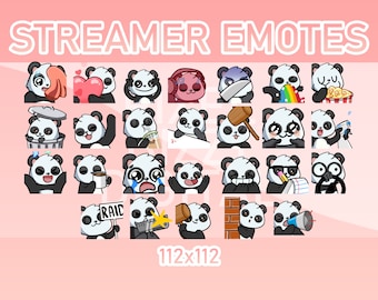 Animated Twitch, Discord and Kick Emotes - Animated Panda Pack (Set of 26)