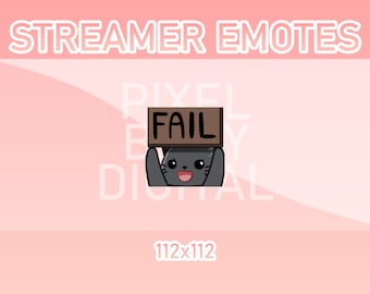 Animated Twitch, Discord and Kick Emotes - Animated Black Cat Fail Sign