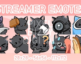 Black Cat (lot de 10) - Emotes Twitch, YouTube, Kick et Discord