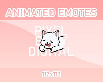 Emotes animés Twitch, Discord et Kick - Chat blanc somnolent