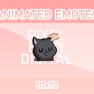 Animated Twitch, Discord and Kick Emotes - Animated Black Cat Head Pat