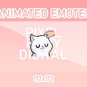 Animated Twitch, Discord and Kick Emotes - Animated White Cat Head Pat