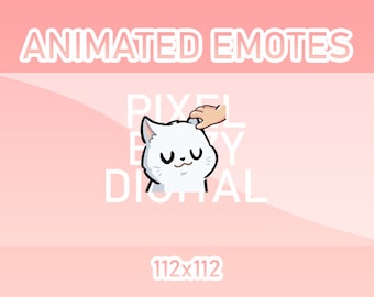 Animated Twitch, Discord and Kick Emotes - Animated White Cat Head Pat