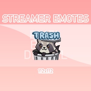Emoticonos animados de Twitch, Discord y Kick: Papelera de mapache animada