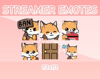 Animated Fox Emotes, Twitch, Discord, Kick, Set of 6