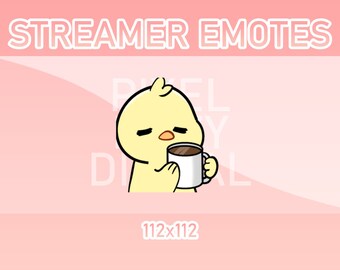 Animated Twitch, Discord and Kick Emotes - Animated Chick Coffee