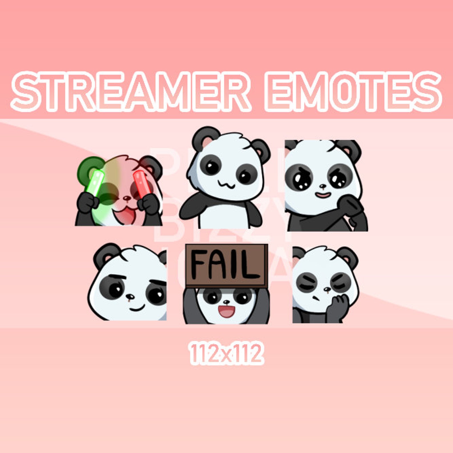 Animated Panda Emotes for Twitch, Discord, Kick (set of 6) - Etsy